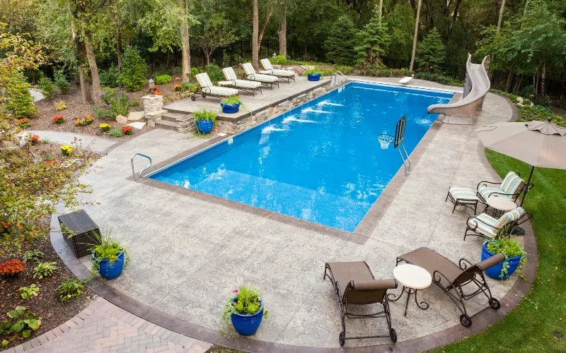 Designer pool decking residential.