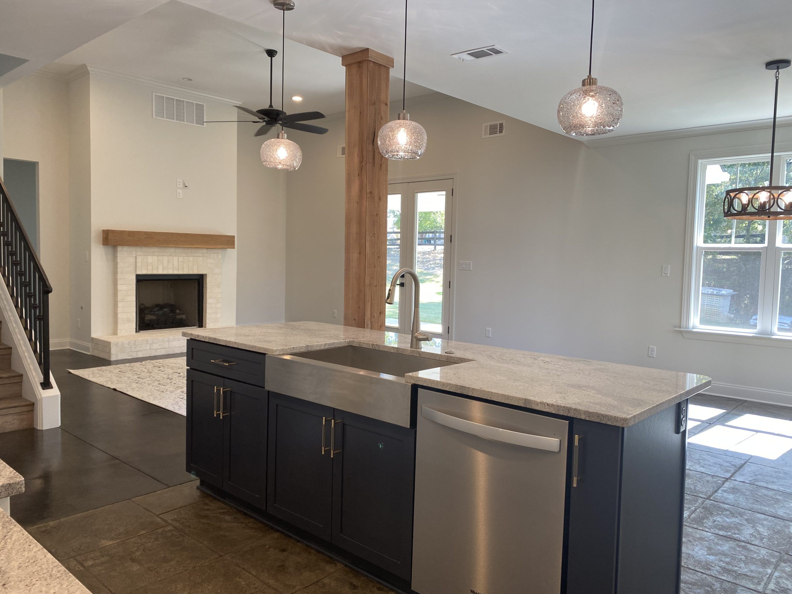 Interior of a trendy kitchen.