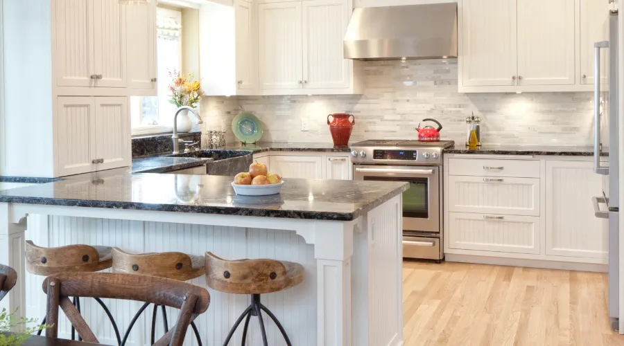 Interior of a trendy kitchen.