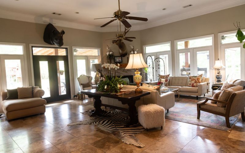 Interior of a trendy kitchen.