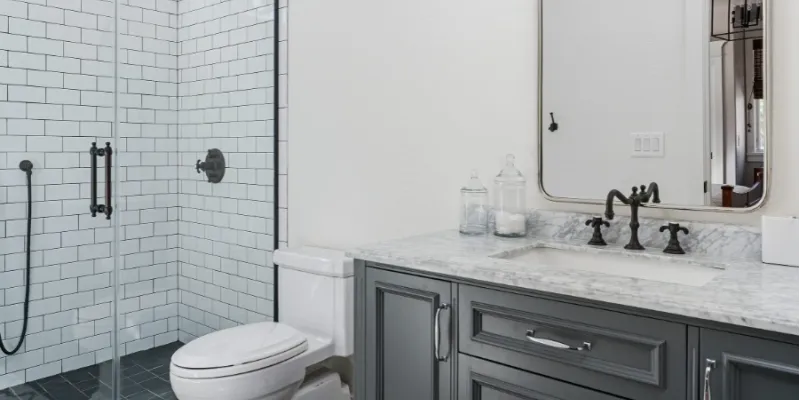 Modern bathroom remodel and new vanity.