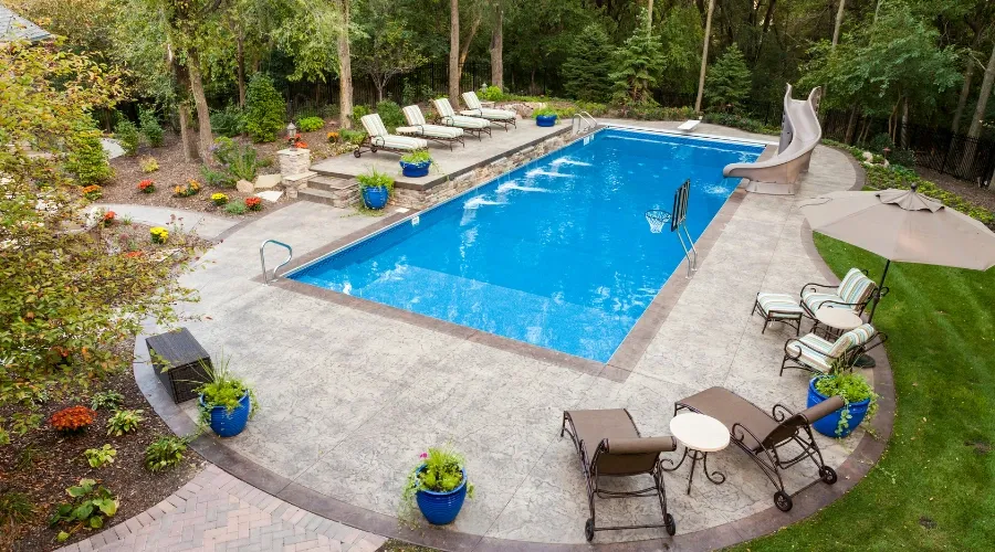 Designer pool decking residential.